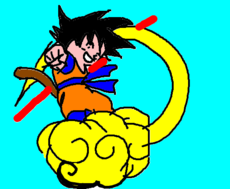 Goku na nuvem voadora