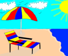  cadeira de praia/ guarda-sol