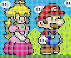 Mário & Peach - Pixel 