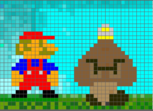 King Goomba vs Mario bros pixel