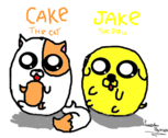 cute cake  and cute jake hora de aventura