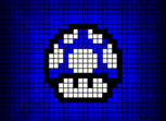 Mushroom Blue. Pixel Art,
