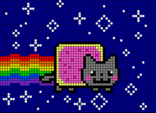 Nyan Cat. Pixel Art.