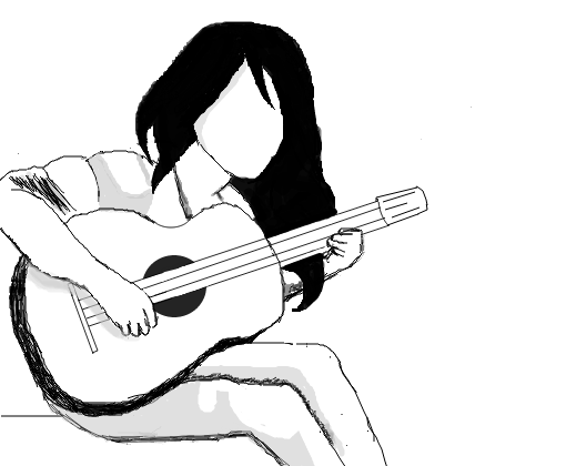 Menina tocando violão
