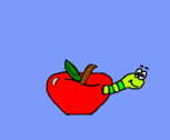 A larva da maçã