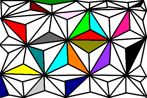 triangulos e triangulos coloridos