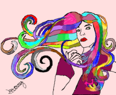 Girl cabelo colorido