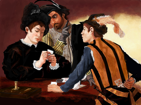 Os Jogadores de Cartas (1594)_ Caravaggio