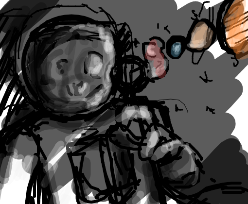 Astronauta E as bolhas