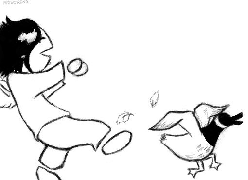 The Rev Chases a Duck