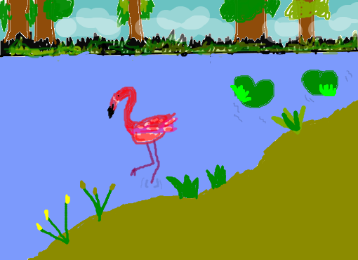 Flamingo solitário