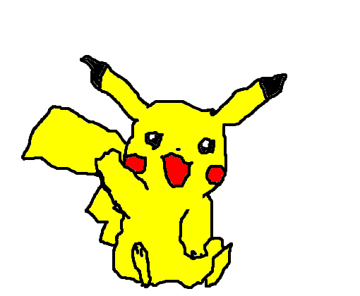 desenho animado Pikachu com orelhas e orelhas sentado em uma chão.  generativo ai. 28404274 Foto de stock no Vecteezy