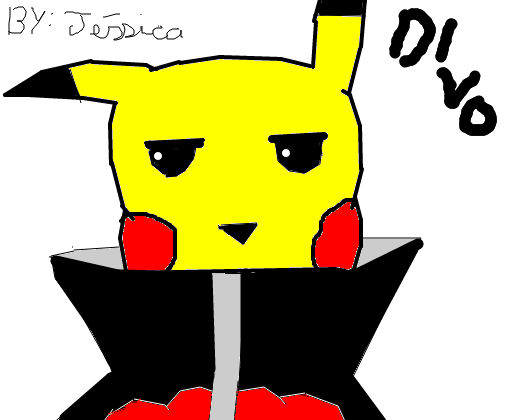 Desenhando Pikachu com roupa da akatsuki 