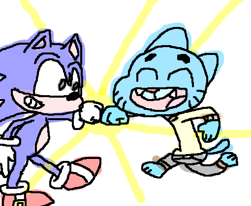Gumball e Sonic!! - Desenho de agente_gartic - Gartic