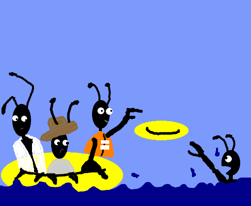 Formigas sobrevivem às enchentes 
