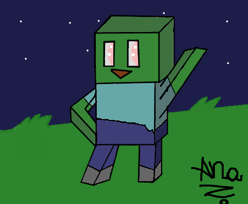 Minecraft: Como desenhar o Zumbi Cartoon 