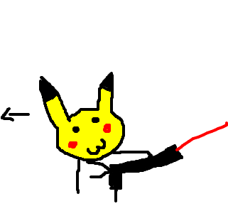 pikachu com arma laser
