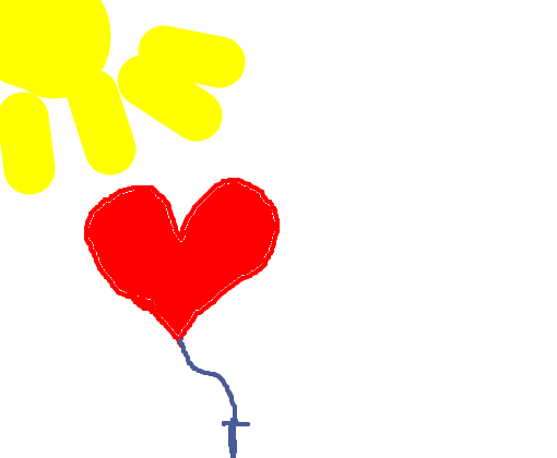 O balão de coração!