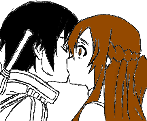 Kirito and asuna kiss