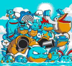 Pokémons de Água versão renderizada