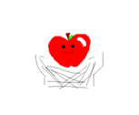 Uma maçã numa cesta