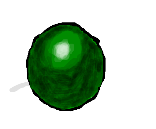 sombra numa bola verde