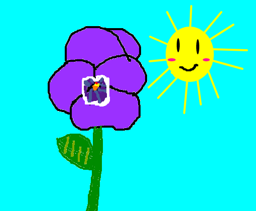 flor e solzinho feliz