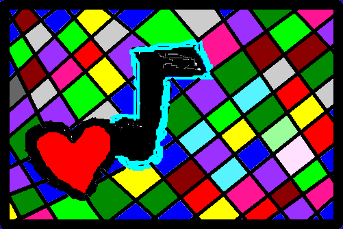 Mosaico com música/amor.