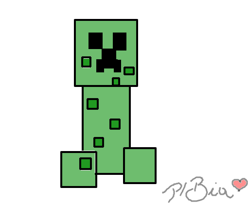 Como Desenhar o Creeper do Minecraft 