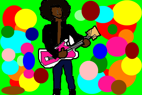 que foi? nunca viu um guitarrista usar guitarra rosa?