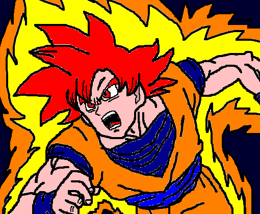 Desenho, Goku Super Saiyajin Deus
