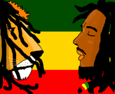 Bob Marley e leão 