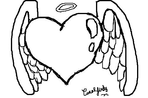 Como desenhar um coração com asas 💓 