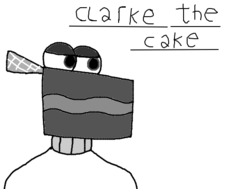 Clarke The Cake preto e branco