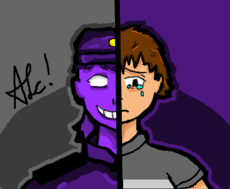  purple guy and crying child