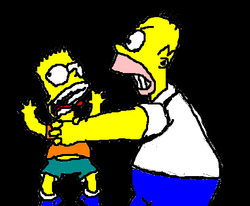 Homer enforcando Bart