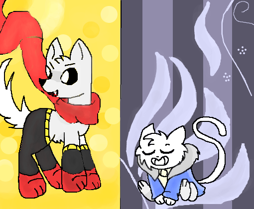 papy dog and sans cat :3