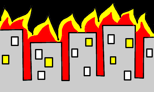 Resultado de imagem para cidade em chamas desenho