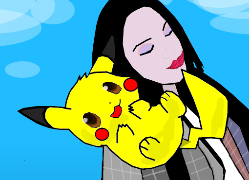 Elaineee com o Pikachu