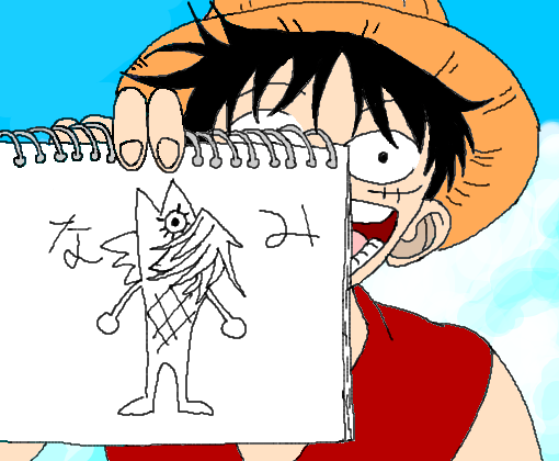 Luffy jogando gartic