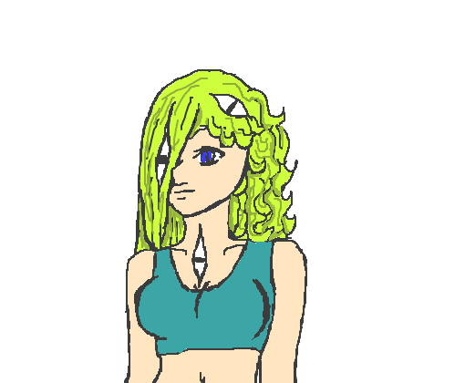 Garota cabelo verde