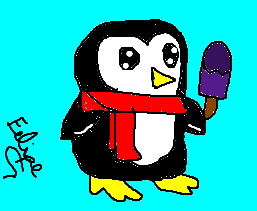 Pinguim com sorvete