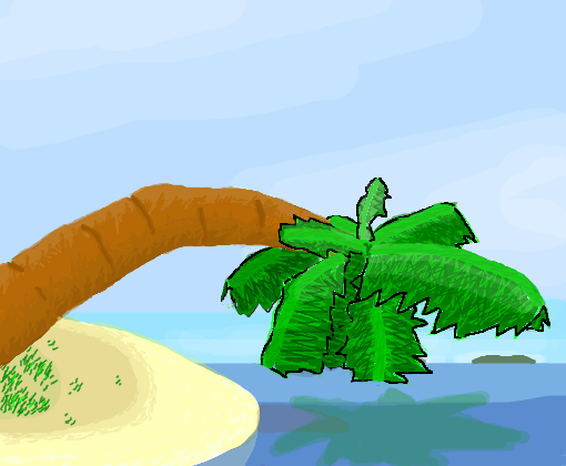 ilha com palmeira