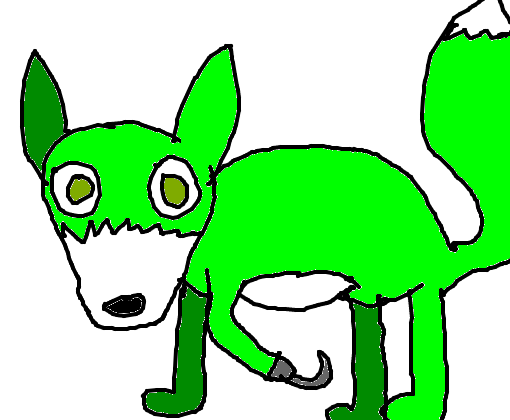 Green foxy animal