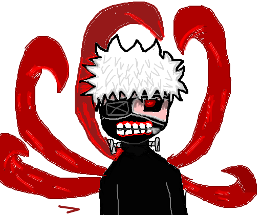 Desenho do Kaneki de Tokyo Ghoul feito no celular