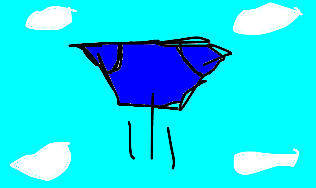 cueca azul flutuante