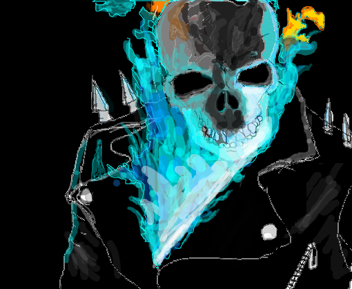 Arts Davison - Desenho do motoqueiro fantasma espírito de