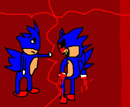 Sonic vs Sonic.exe - Desenho de drakonis - Gartic