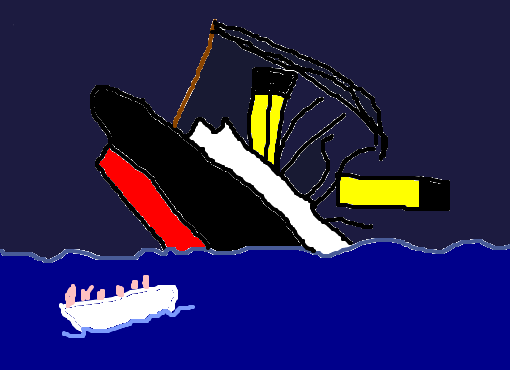 R.M.S. Titanic afundando