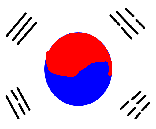 bandeira da coréia do sul